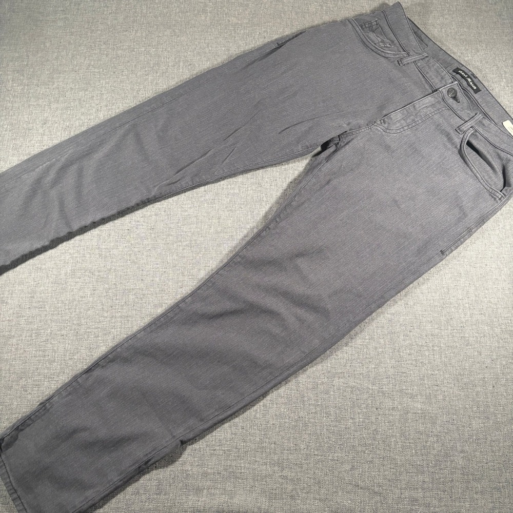 Mavi Jake Jeans Mens 35x32 Grey Slim Leg Herringbone Textured Stretch Denim